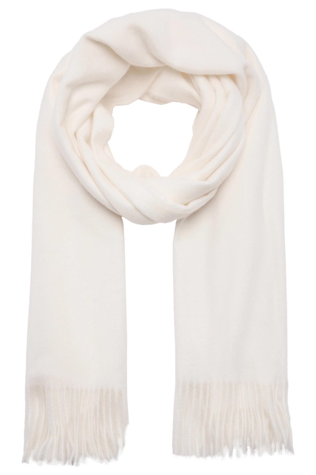 Mango sjaal met franjes beige