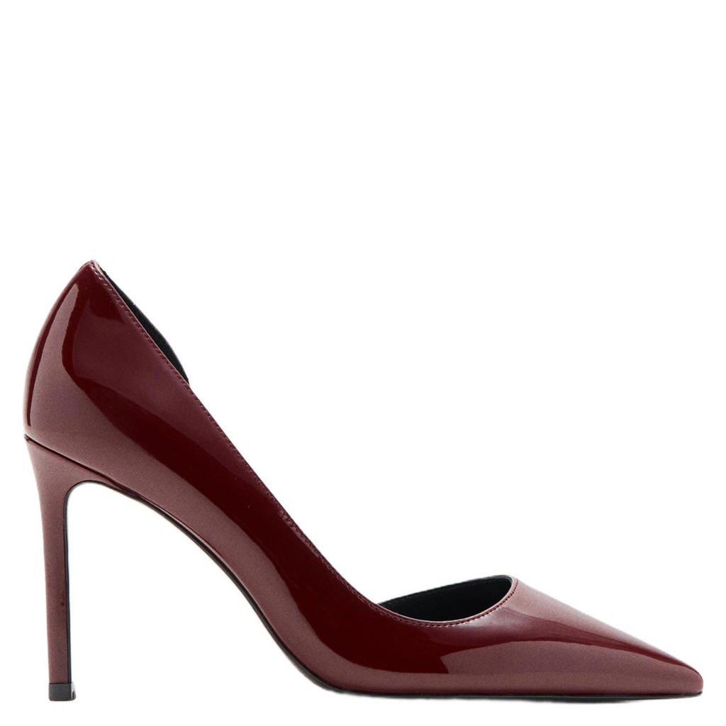 Bordeaux dames Mango lakleren pumps met naaldhak -