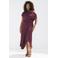 Mango one shoulder midi jurk - donkerpaars