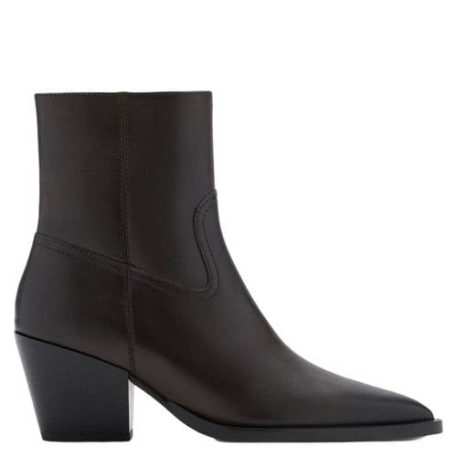 Mango western leren cowboy boots donkerbruin