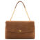 Mango suede schoudertas bruin
