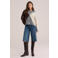 WE Fashion denim straight leg bermuda short - mediumblauw