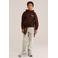 WE Fashion hoodie met backprint - donkerbruin