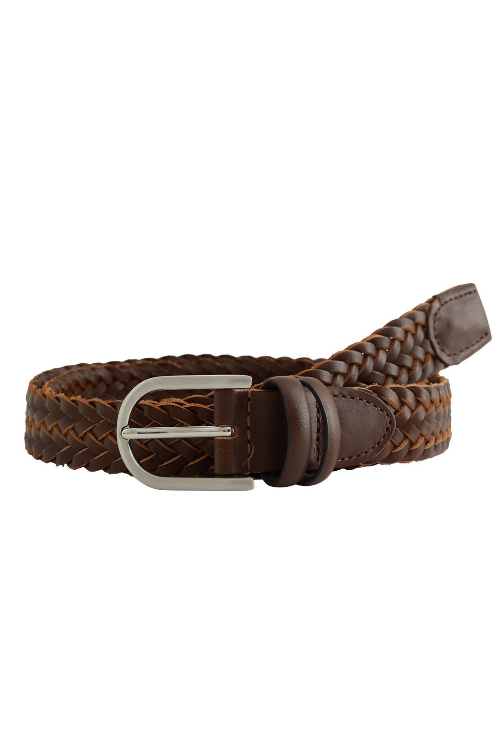 WE Fashion leren gevlochten riem bruin