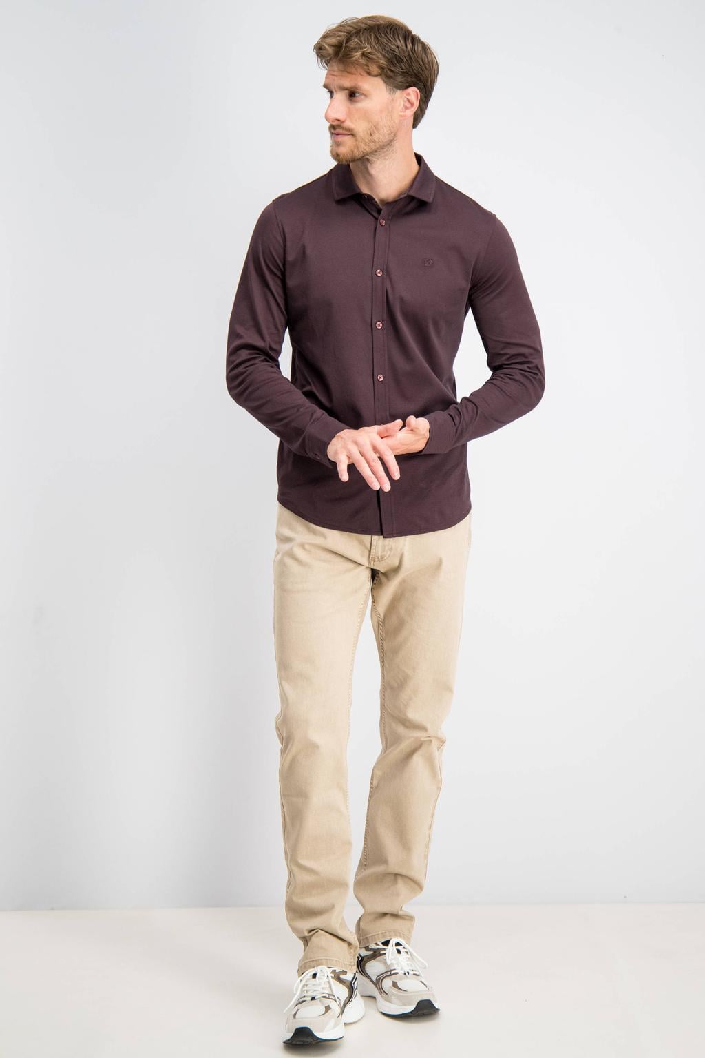 GABBIANO regular fit casual overhemd - donkerrood