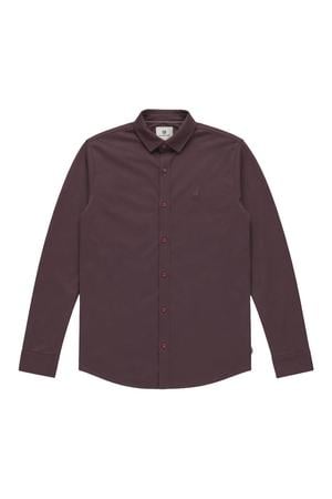 regular fit casual overhemd - donkerrood