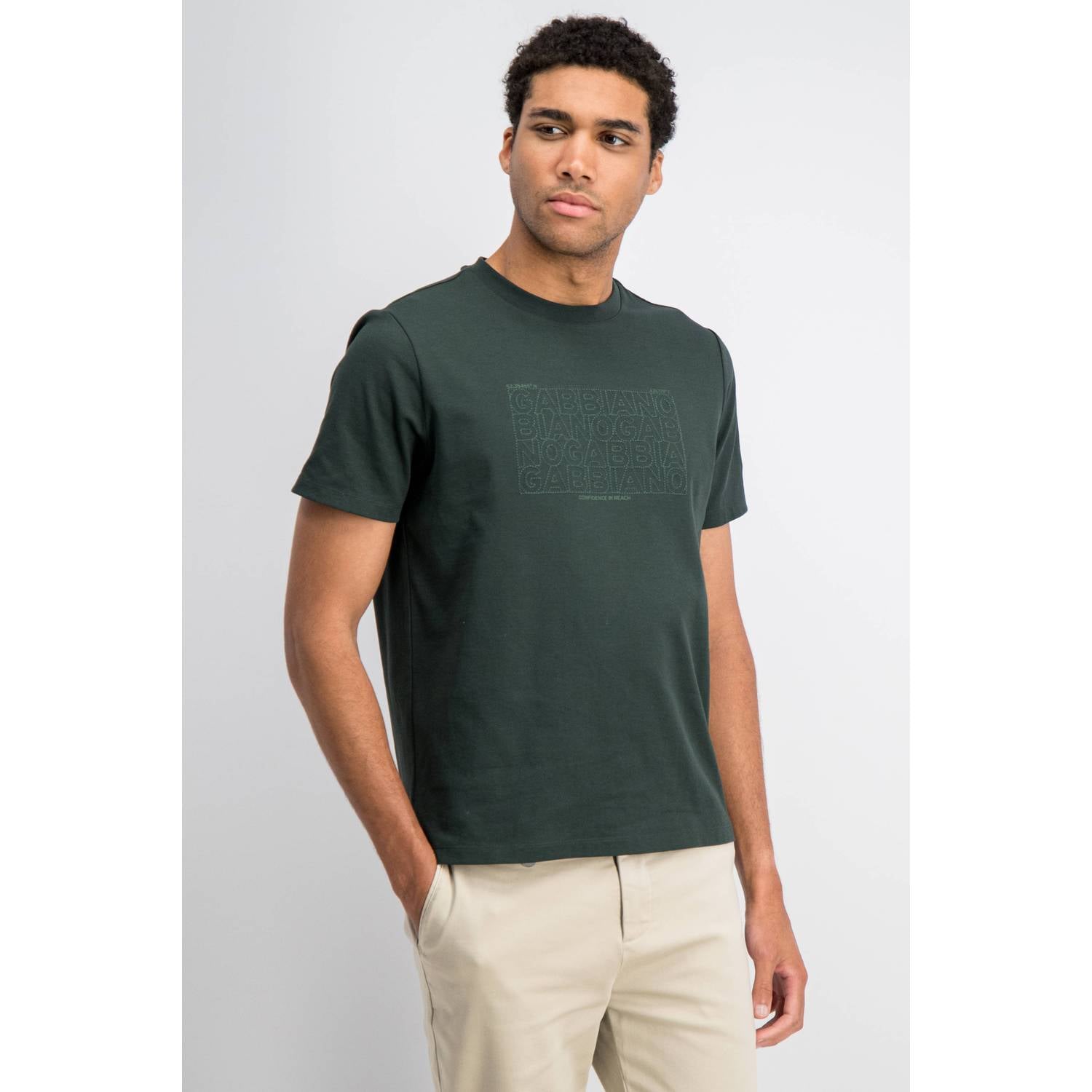 GABBIANO regular fit T-shirt met print donkergroen