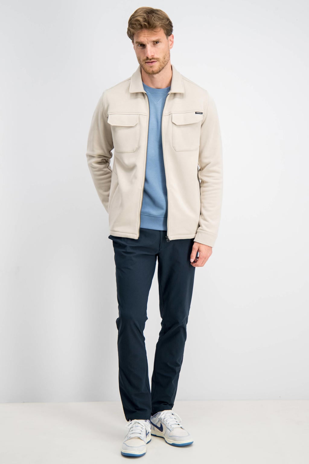 GABBIANO regular fit overshirt - coastal sand