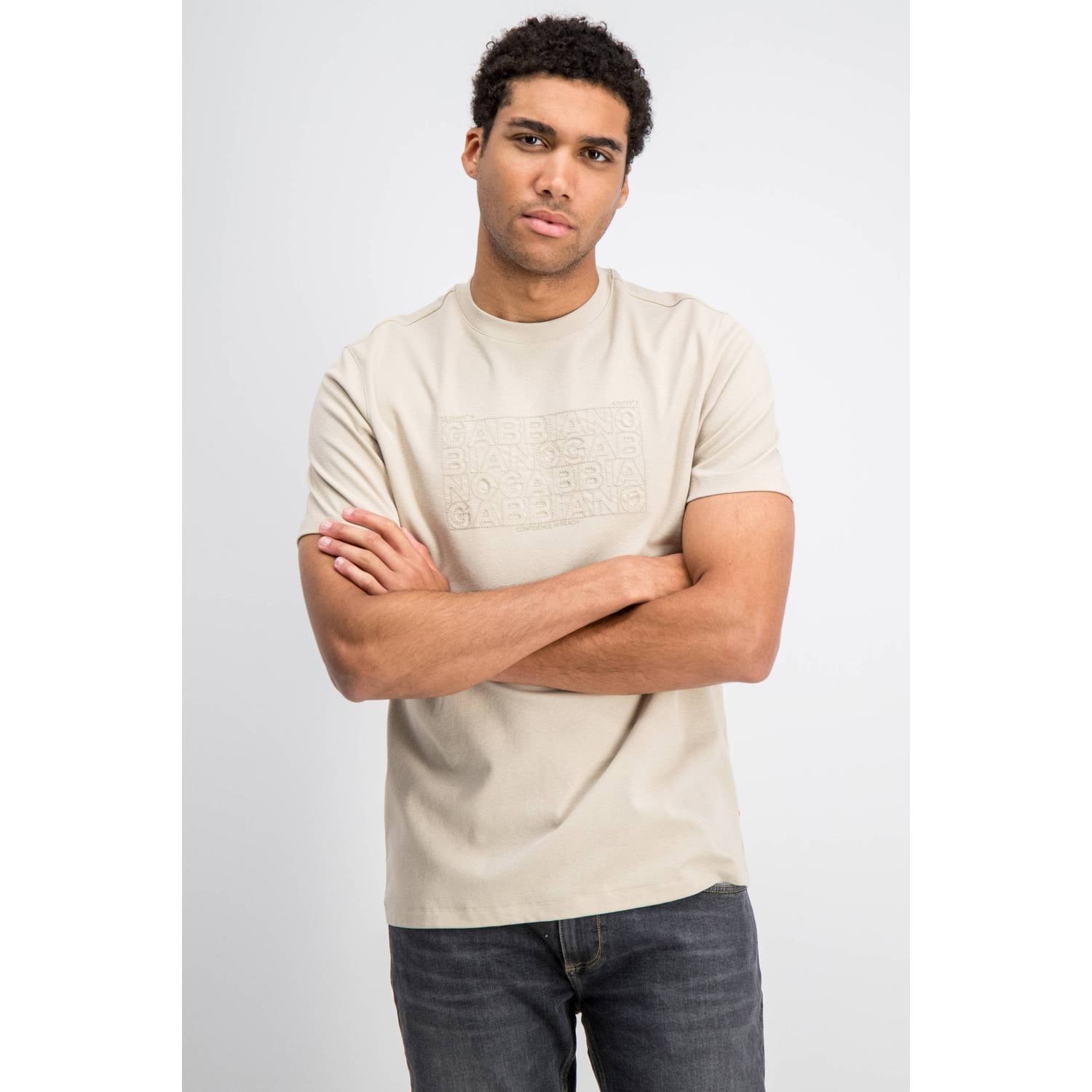 GABBIANO regular fit T-shirt met print beige