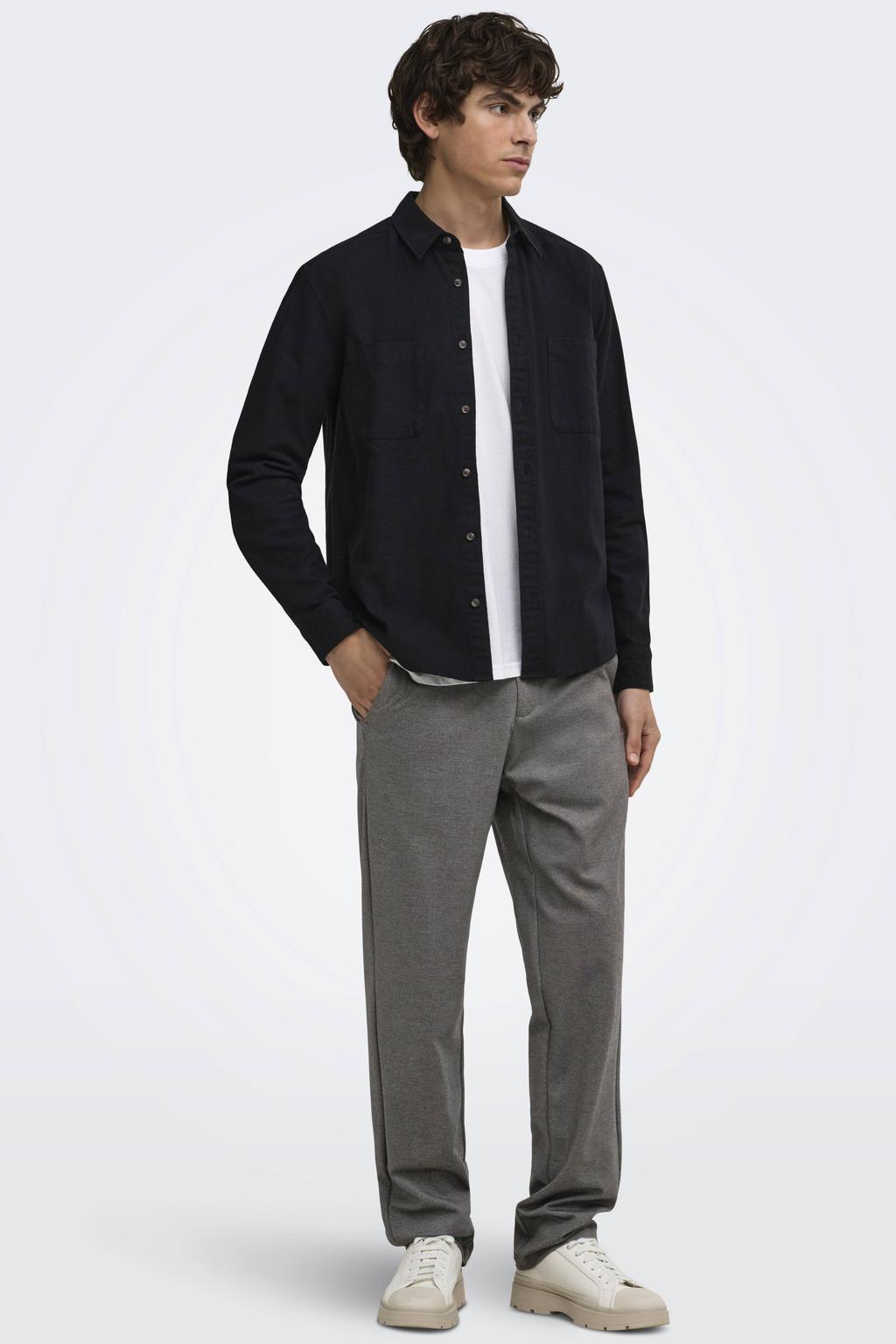 ONLY & SONS tapered gemêleerde chino - bruin