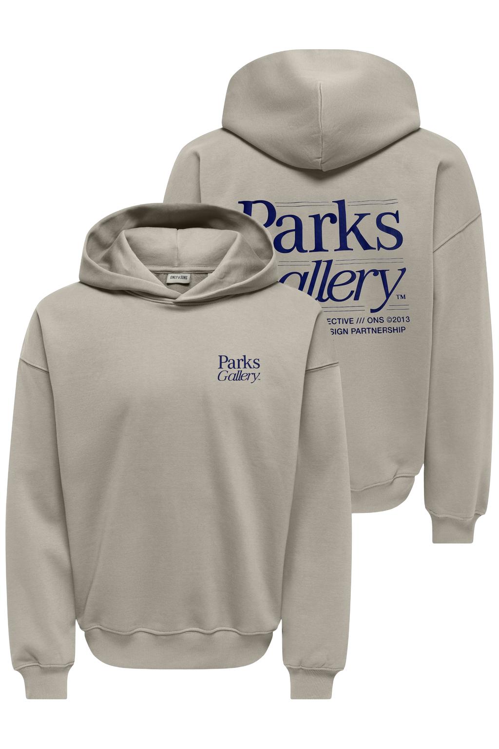 ONLY & SONS relaxed fit hoodie met backprint - beige