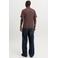 JACK & JONES ESSENTIALS regular fit gemêleerde polo - roodbruin