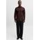 JACK & JONES ESSENTIALS slim fit zakelijk overhemd - roodbruin