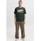 JACK & JONES ESSENTIALS regular fit T-shirt met print - donkergroen