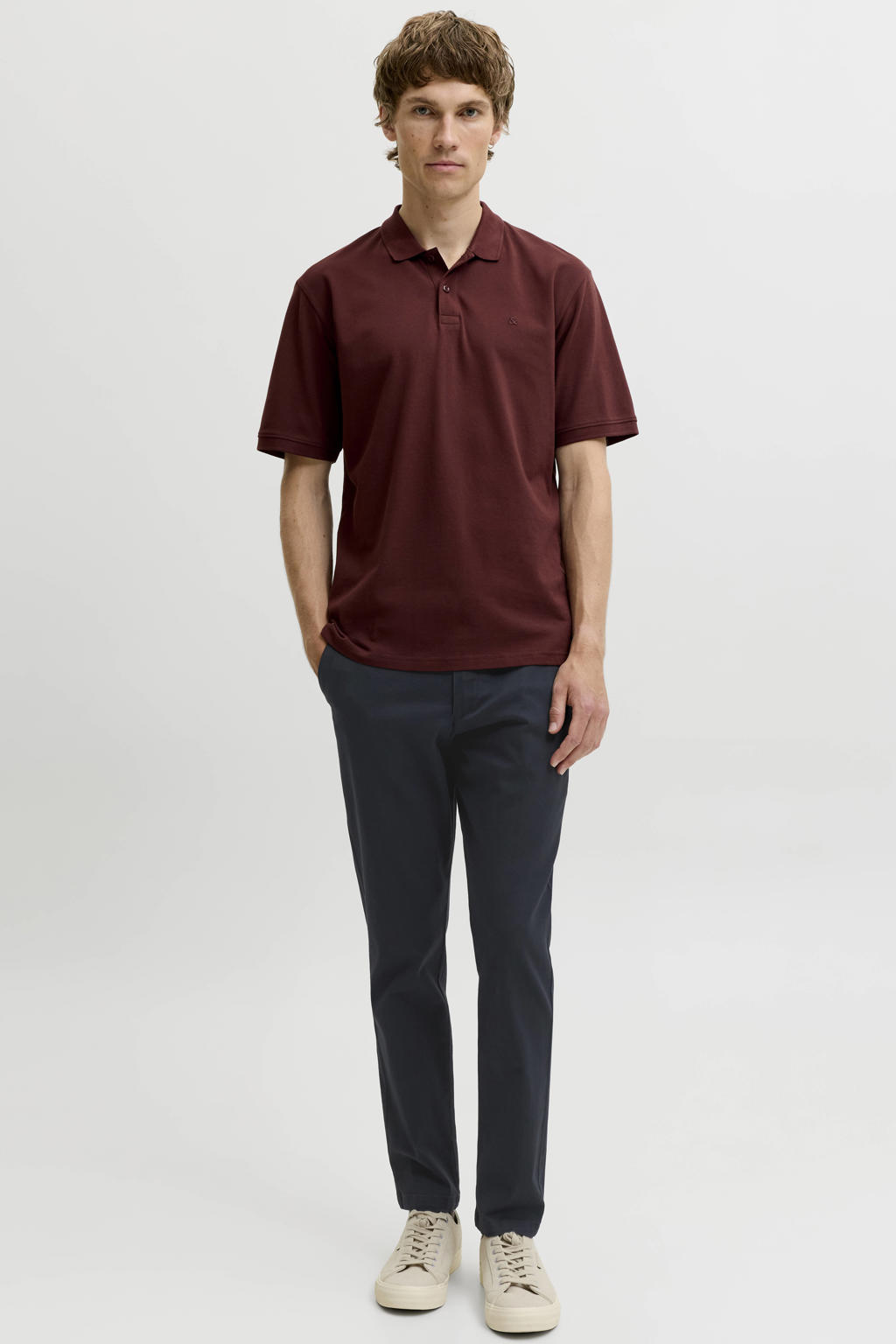 JACK & JONES PANTS STUDIO slim fit chino - donkerblauw