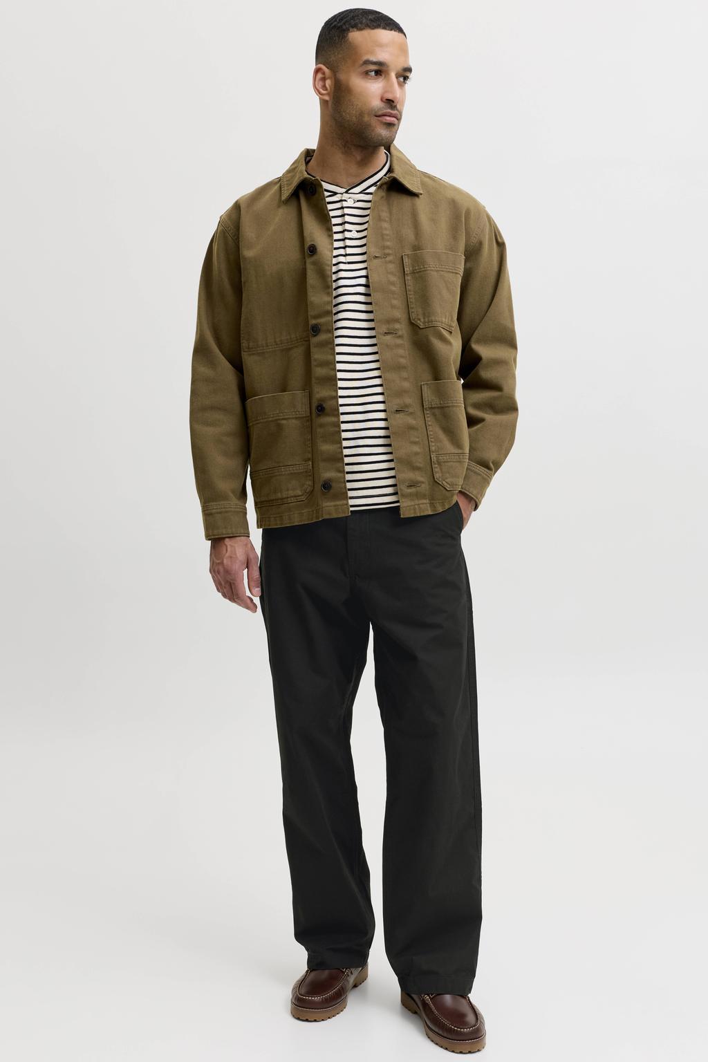 JACK & JONES PANTS STUDIO wide leg chino - zwart