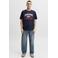 JACK & JONES ESSENTIALS regular fit T-shirt met print - donkerblauw