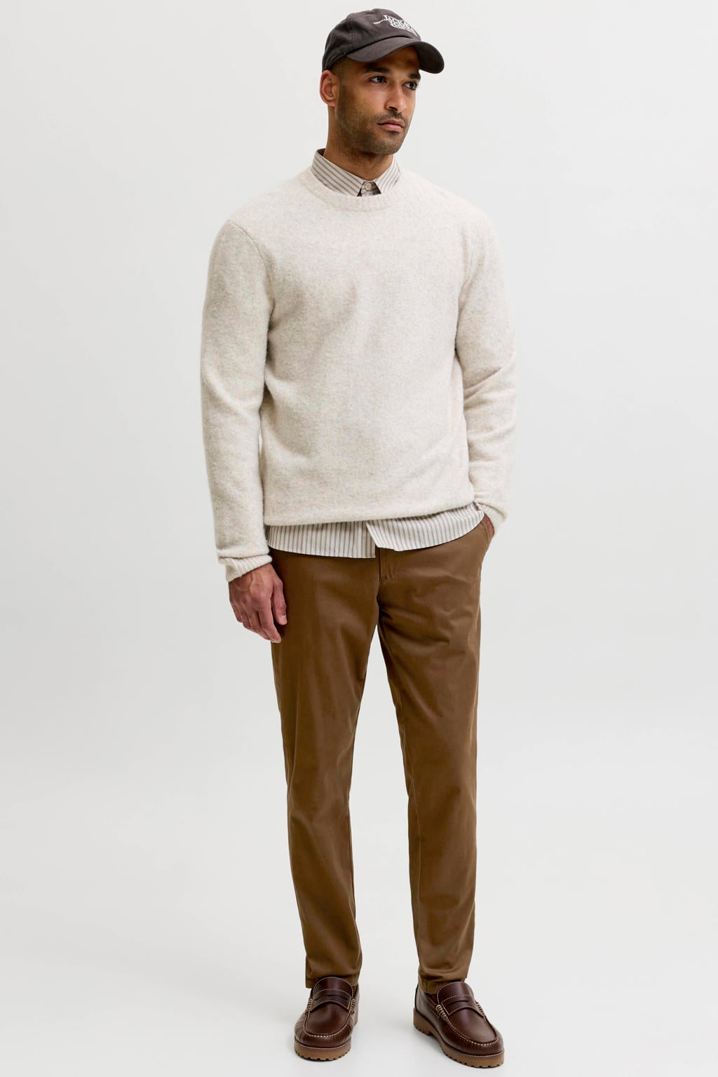 JACK & JONES PANTS STUDIO slim fit chino - bruin