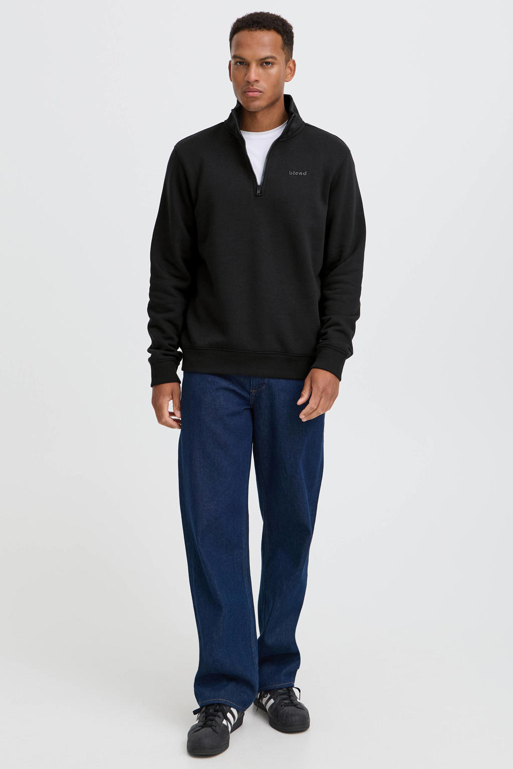 Blend regular fit sweater - zwart