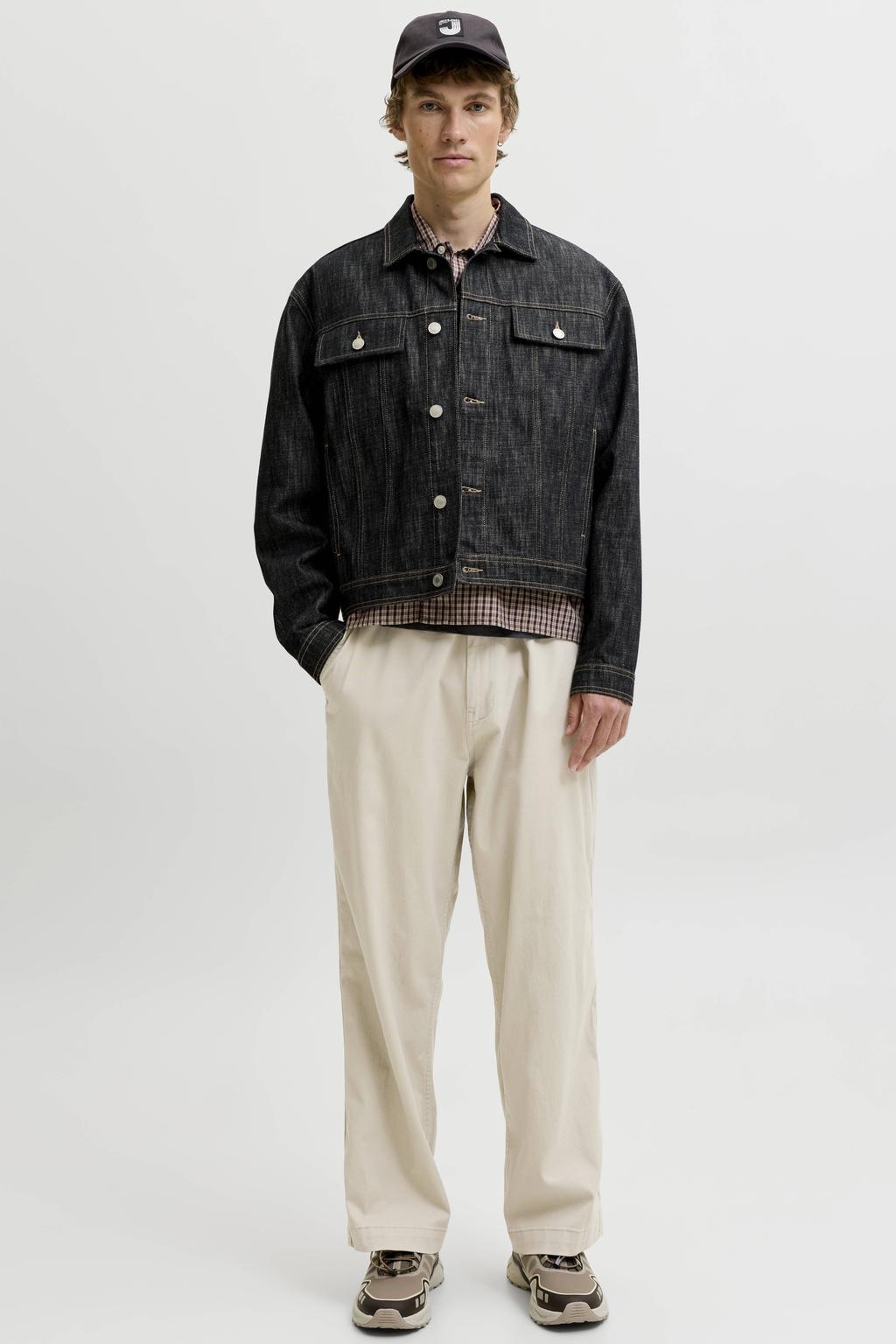 JACK & JONES PANTS STUDIO wide leg chino - beige