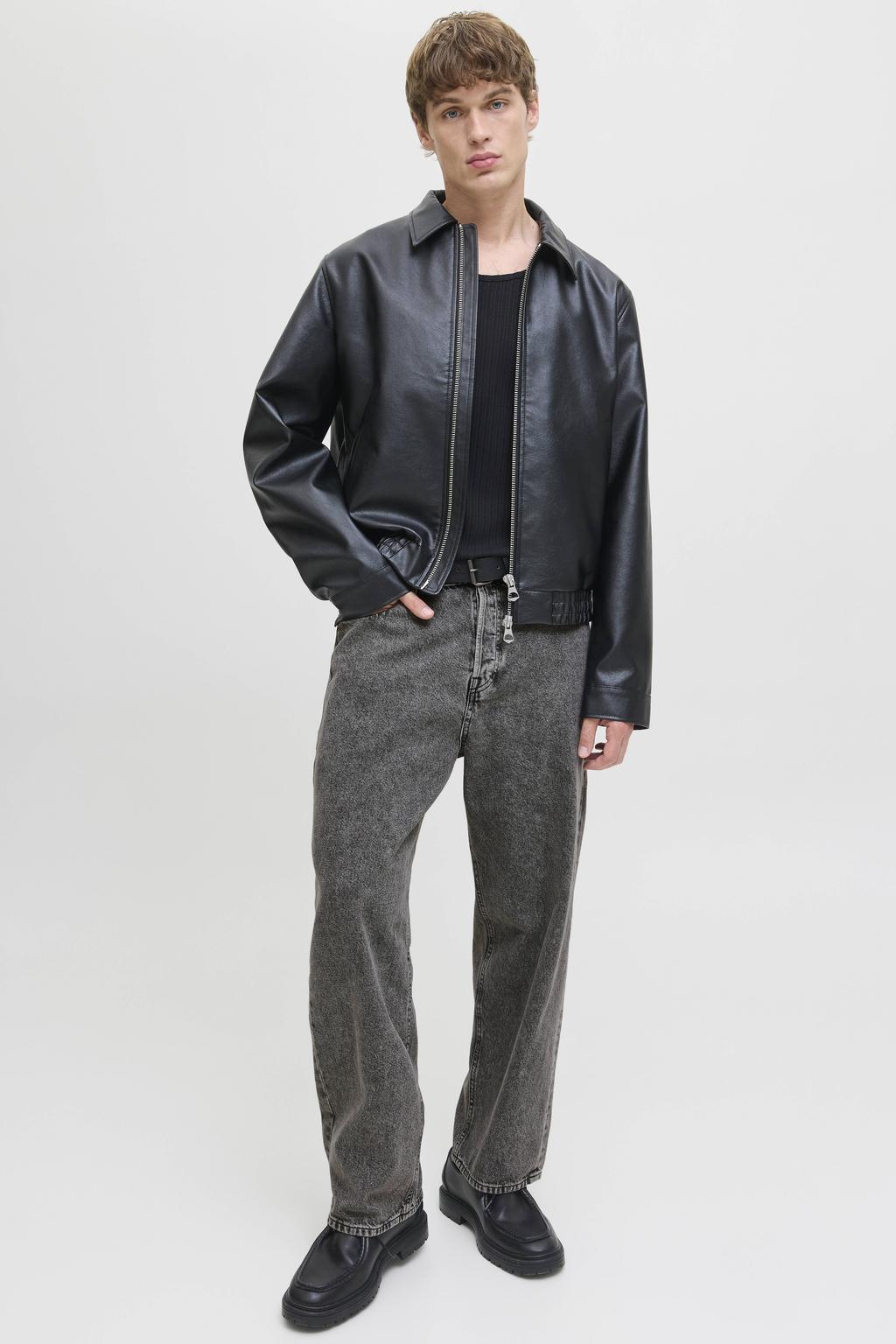 JACK & JONES JEANS INTELLIGENCE JJIALEX JJBASIC baggy jeans - zwart