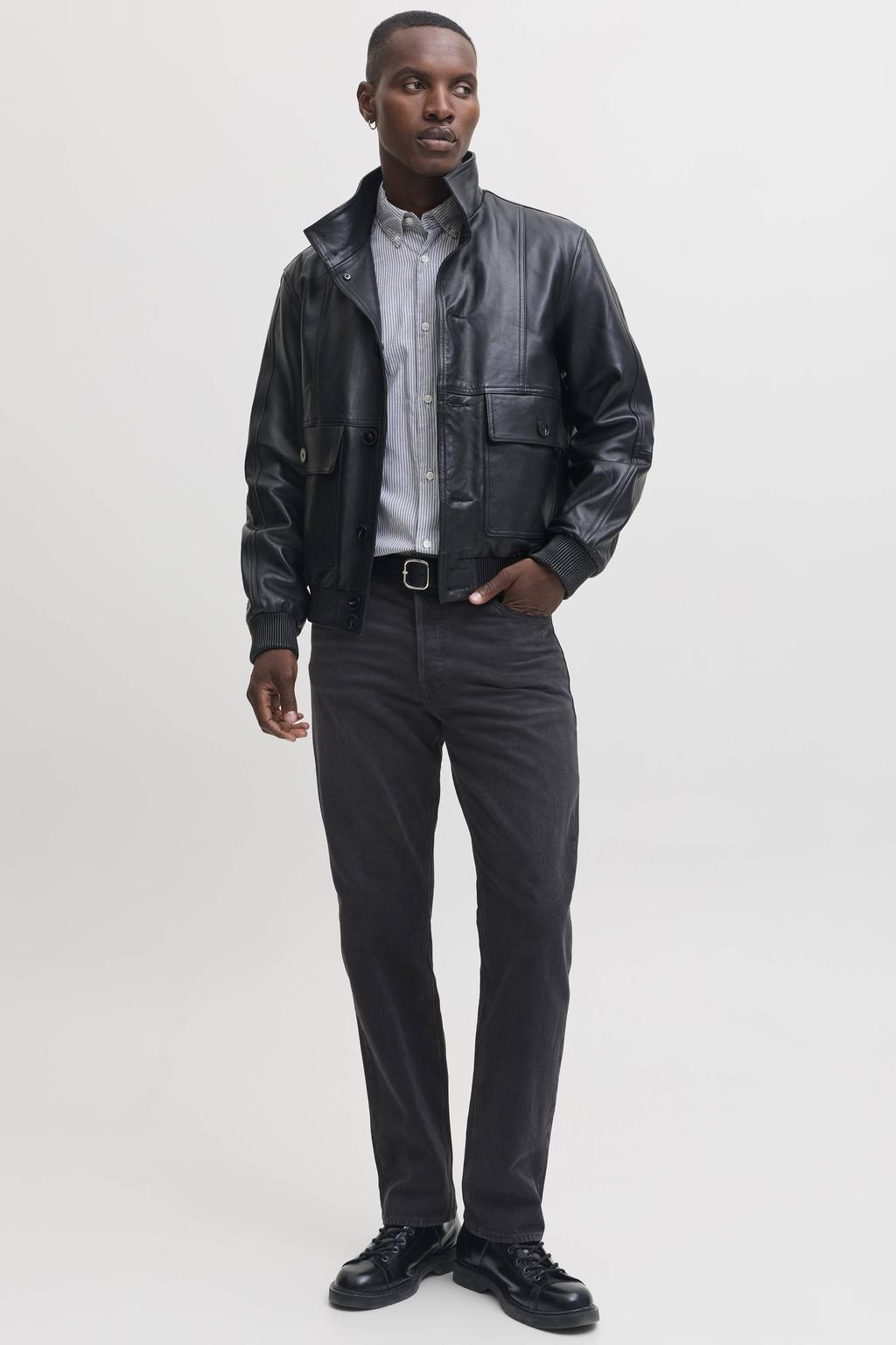 JACK & JONES JEANS INTELLIGENCE JJICHRIS JJORIGINAL regular fit jeans - zwart