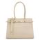 Manfield leren shopper beige