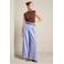 LOLALIZA wide leg broek met ceintuur - lichtblauw