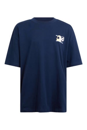 T-shirt met backprint - donkerblauw