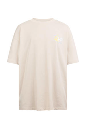 T-shirt met backprint - beige