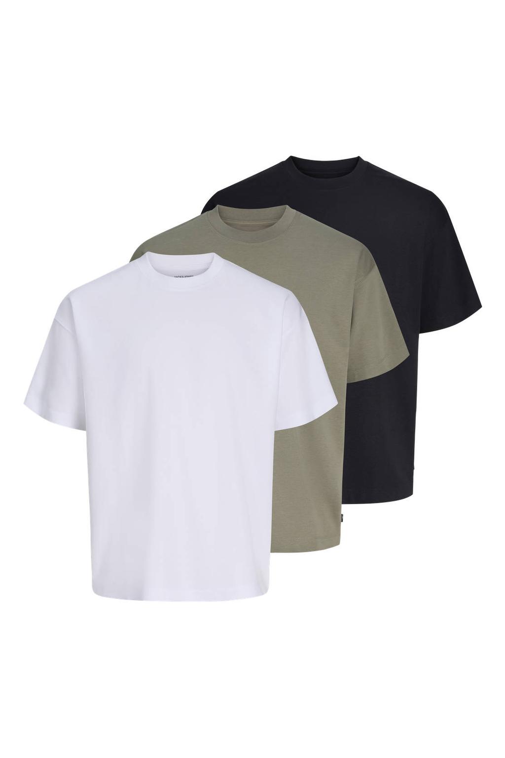 JACK & JONES ESSENTIALS oversized T-shirts (set van 3)