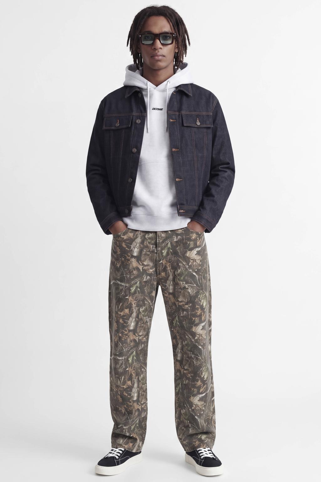 JACK & JONES CORE oversized hoodie met backprint - lichtgrijs