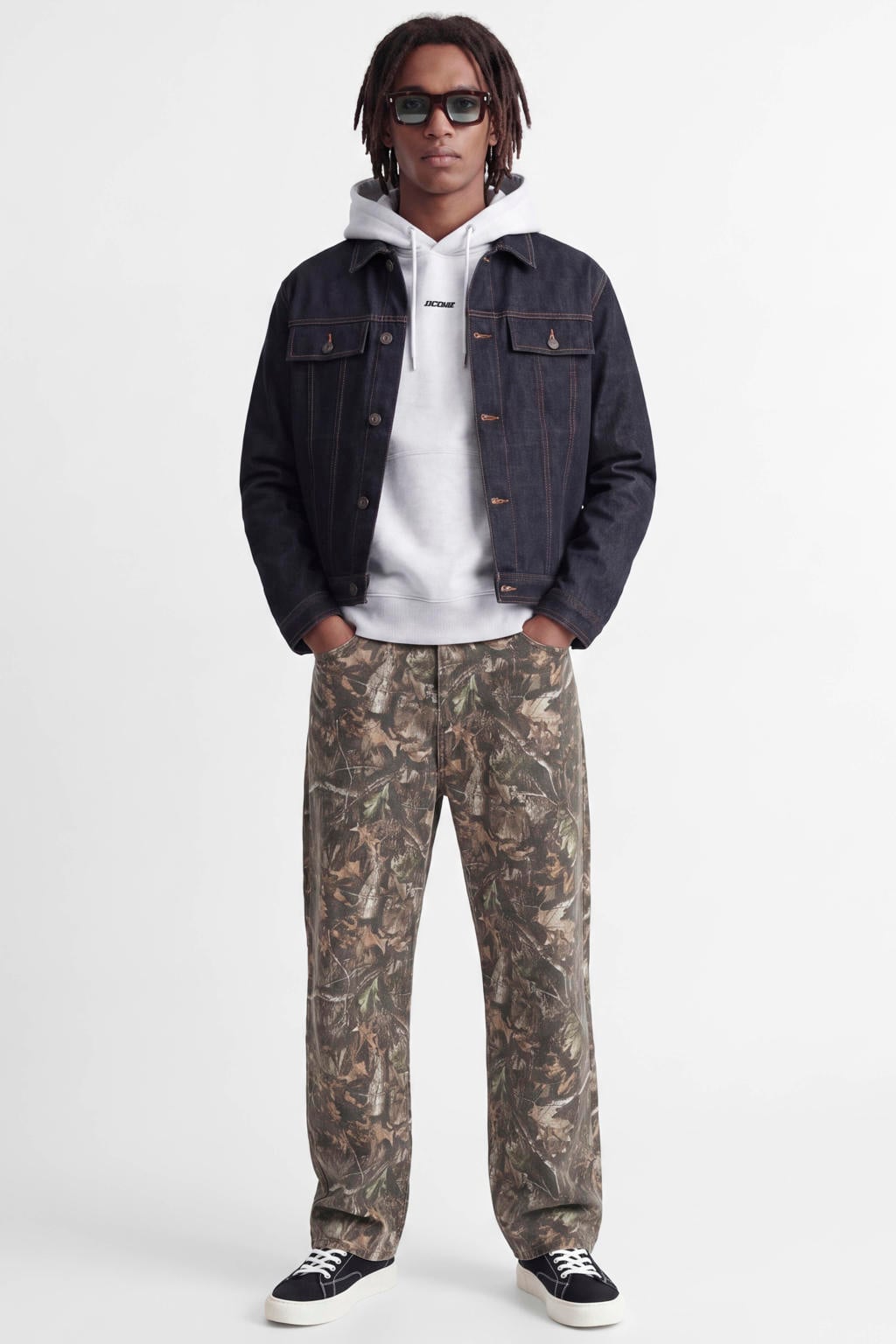 JACK & JONES CORE oversized hoodie met backprint - lichtgrijs