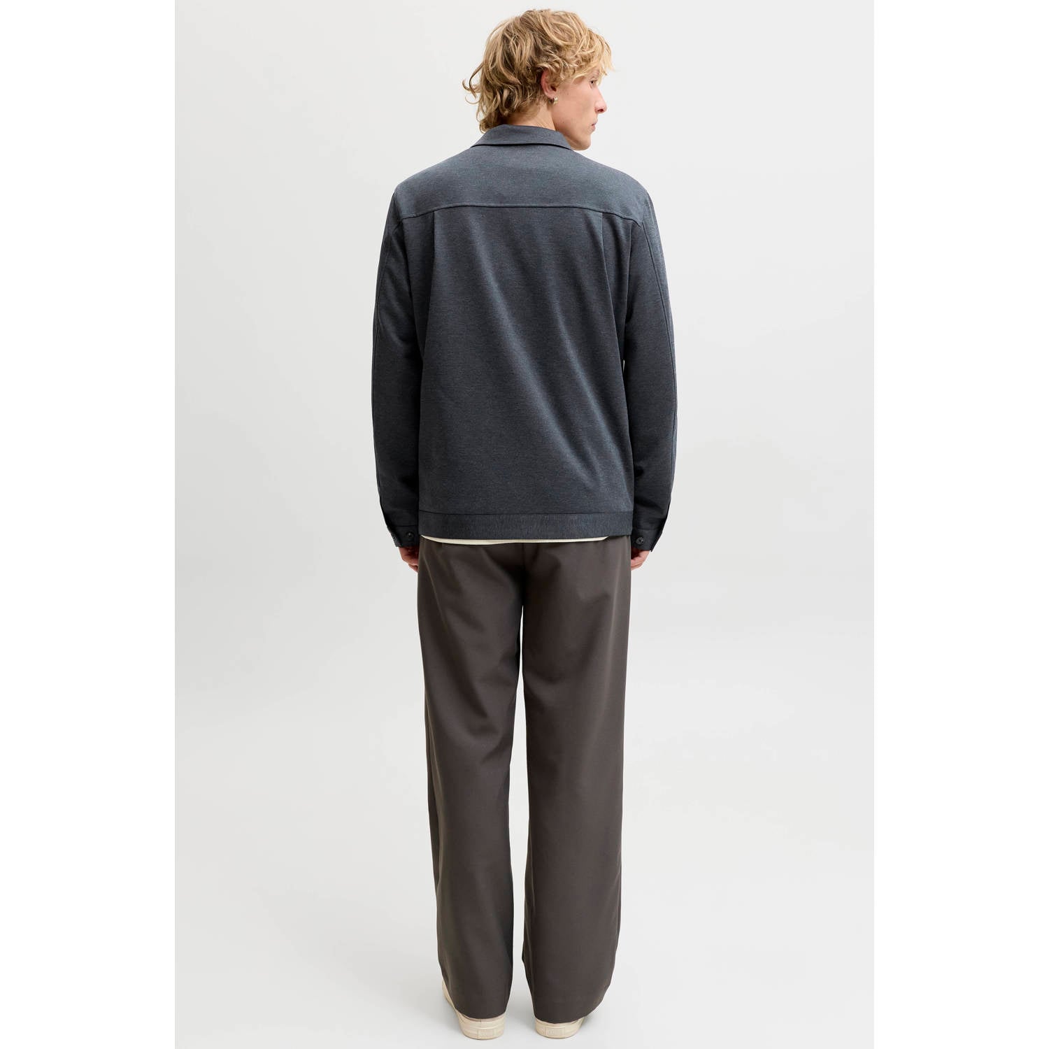 JACK & JONES PREMIUM slim fit gemêleerd overshirt night sky