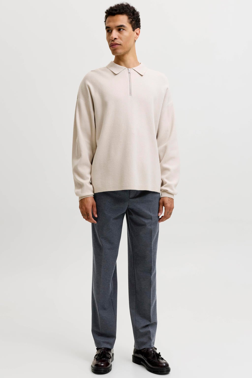 JACK & JONES PREMIUM slim fit pantalon met melée - night sky