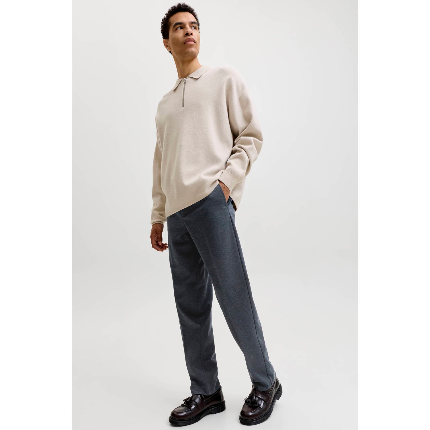 JACK & JONES PREMIUM slim fit pantalon met melée night sky