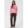 Kaffe katoenen sweater met tekst - roze