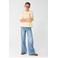 Shoeby wide leg jeans met plooien - lichtblauw