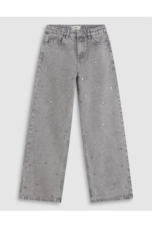 regular waist straight leg jeans - grijs
