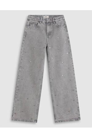 regular waist straight leg jeans - grijs
