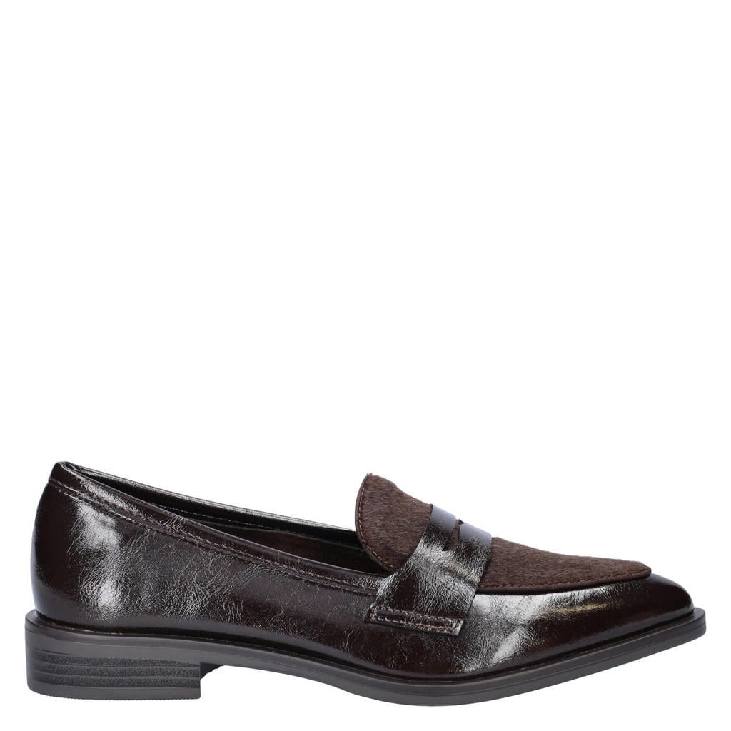Bruine dames Nelson lakleren loafers -