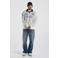 America Today oversized gestreepte gebreide trui met borduursels - chalk