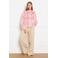LOLALIZA geruite blouse - roze