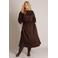 Yest Curve A-lijn midi rok Plus Size - bruin