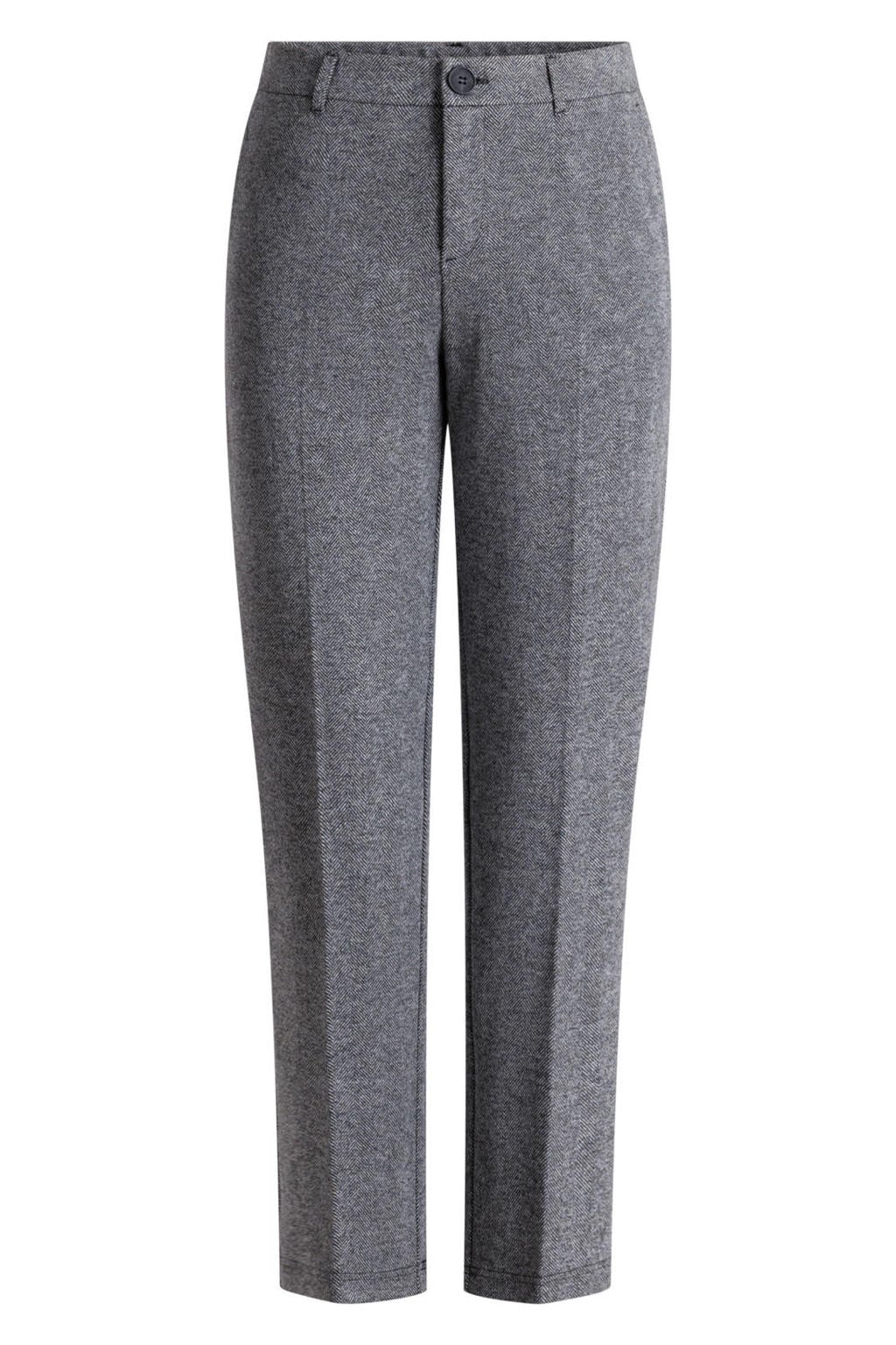 Grijze dames Yest Curve slim fit broek Plus Size met regular waist en effen