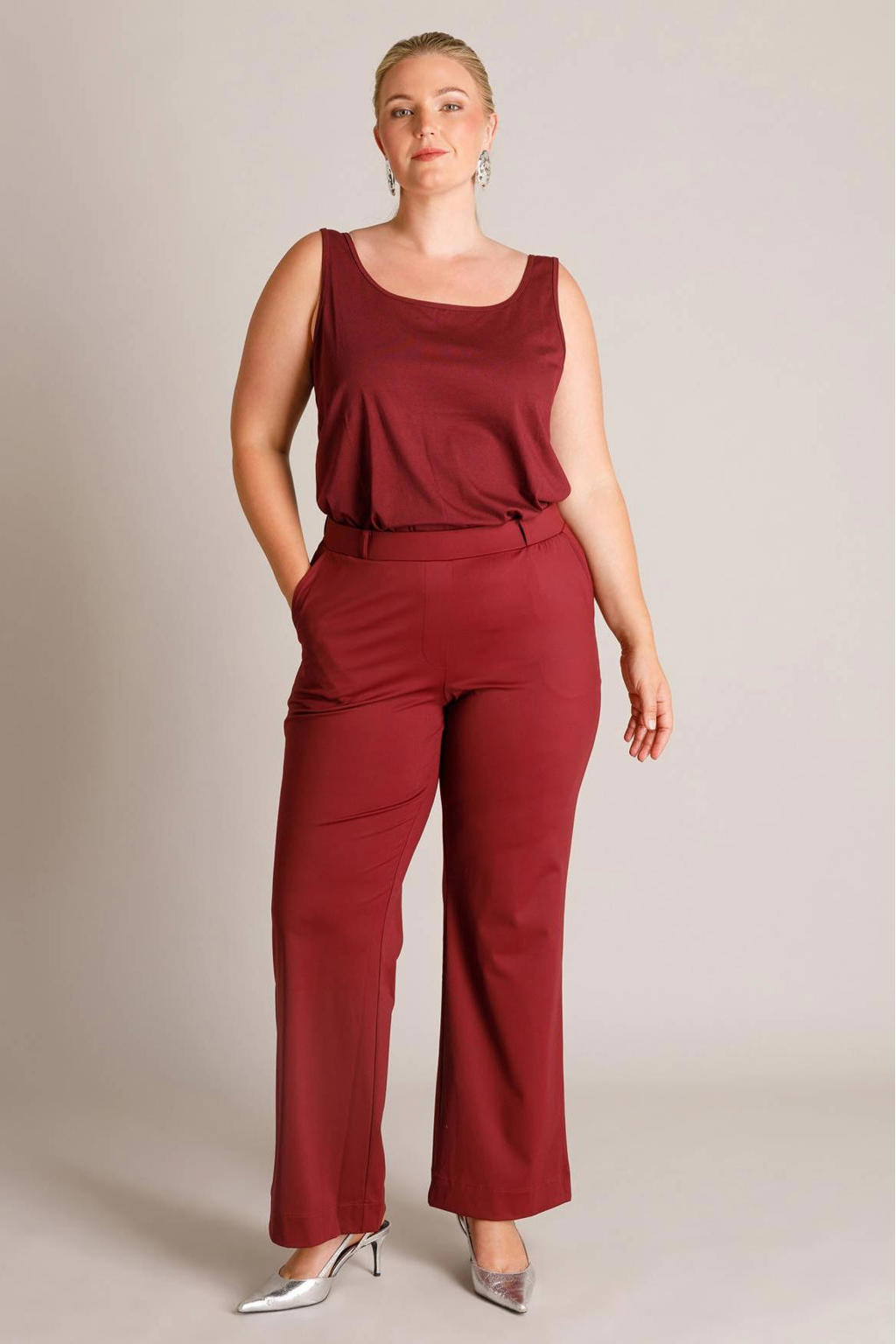 Yest Curve flared broek Plus Size - rood