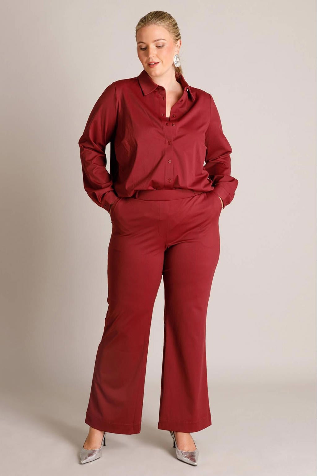 Yest Curve blouse Plus Size - rood