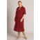 Yest Curve jurk met kraagje Plus Size - donkerrood