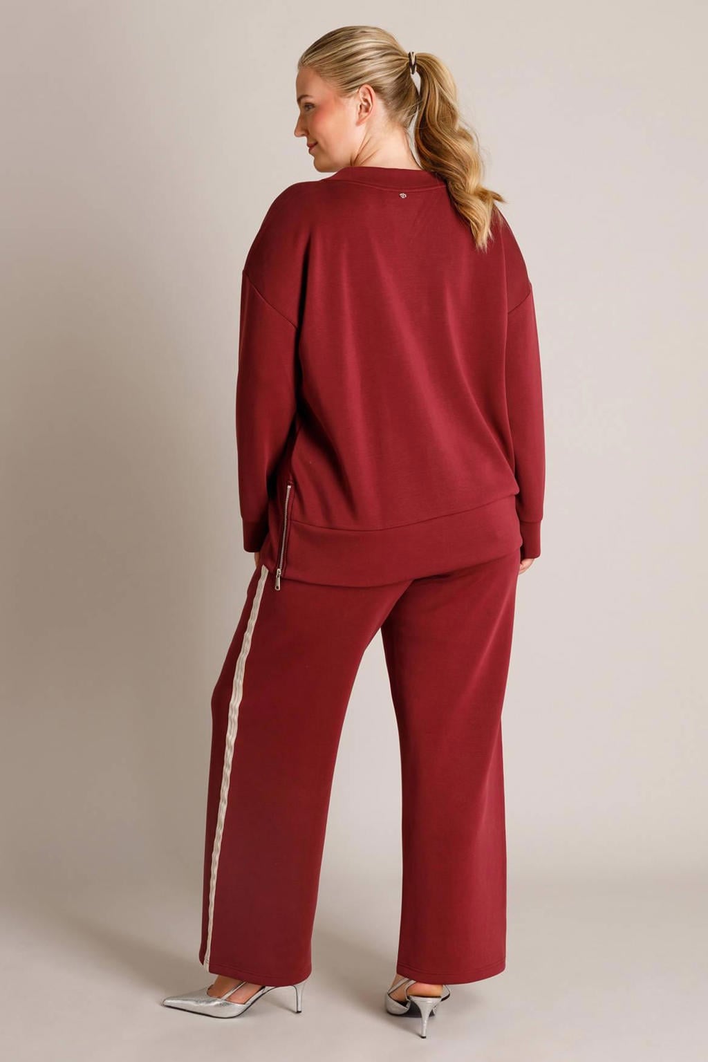 Yest Curve sweater Plus Size - rood