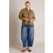 Yest Curve gebreid vest Plus Size met wol - grijsgroen